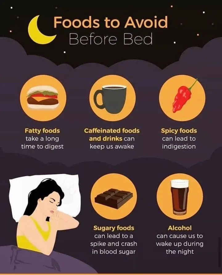 foods to avoid before bed